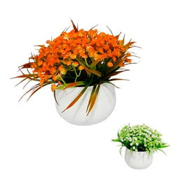 Planta decorativa artificial con base adorno de mesa (AM-2658)