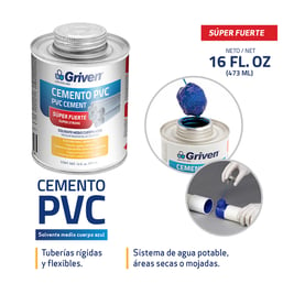 Cemento PVC solvente para tubería 473 ml (A367-PCG-16OZ)