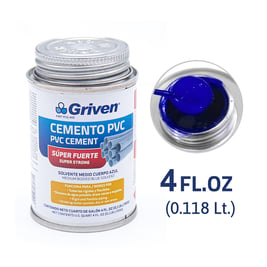 Cemento - pegamento -  solvente para tuberías de PVC 118 ml (A367-PCG-4OZ)