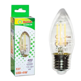 Vela LED filamento 4W E27 CLEAR  6500K 90/130V IP20 