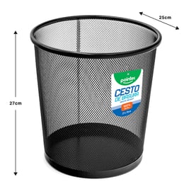  Cesto metálico para basura color negro (HY-65002-BK)