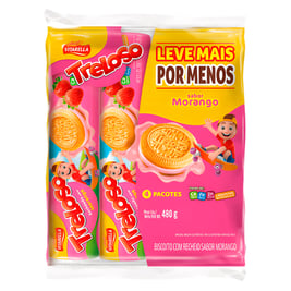 Galleta dulce sandwish, sabor: Vainilla -fresa, 480g (4 paquetes)