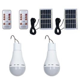 Paquete de 2 bombillas solares recargables con control remoto, 4 modos de luz.