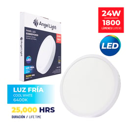 Lámpara Led redonda de sobreponer  - panel - color blanco de 24 W (A105-PB002R-24W)