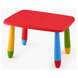 Mesa infantil rectangular, roja