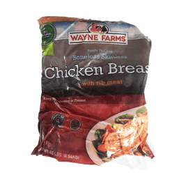 Pechuga de pollo sin hueso y sin piel, 10lb ¨Wayne Farms¨