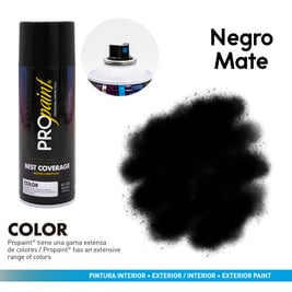 Pintura en aerosol color negro mate, 400 ml