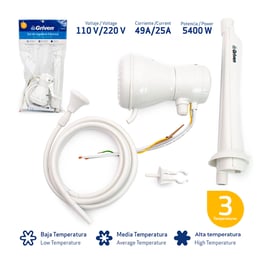 Set de regadera - ducha - eléctrica para baño 5400 W (GV-GT04-SET)