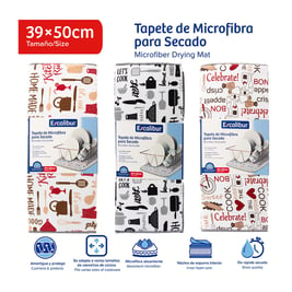 Tapete de microfibra para secado de vajilla 39 cm x 50 cm (EX-S01-DP4050)