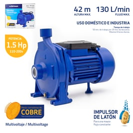 Bomba turbina motor de agua centrífuga 1.5HP para edificio. 